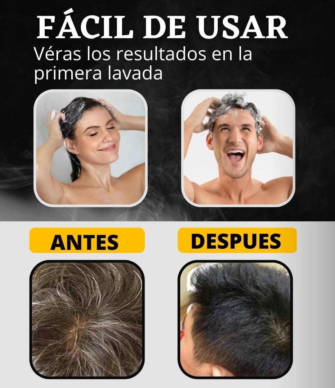 Shampoo para Eliminar los Cabellos Blancos (cada caja contiene 10 sobres)