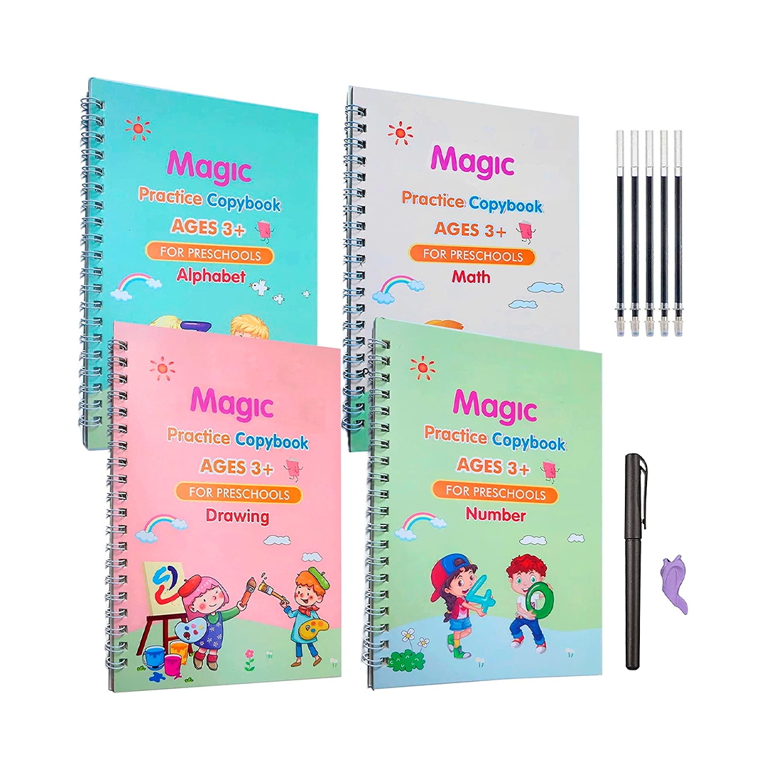 Libros de Caligrafía Para Niños (4 uds) + Obsequios